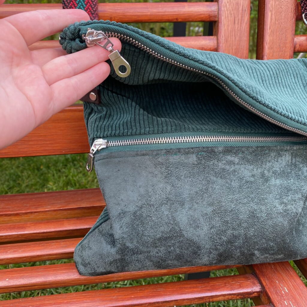 Foldover Tasche nähen Schnittmuster Anleitung